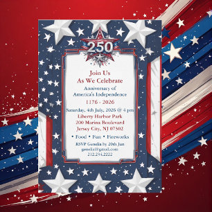 Vintage 250th Americana Birthday Patriotic Party Invitation