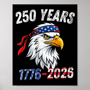 Vintage 250th anniversary usa 4th of july poster