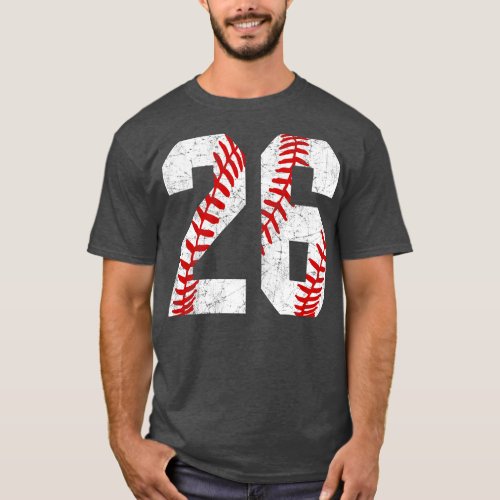 Vintage 26 Baseball Laces Baseball Mom Jersey Love T_Shirt