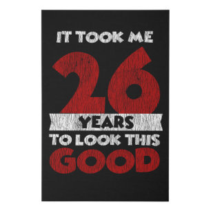 Vintage 26 Years Old Funny 26th Birthday Gift Faux Canvas Print