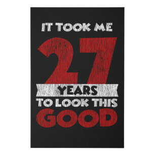 Vintage 27 Years Old Funny 27th Birthday Gift Faux Canvas Print