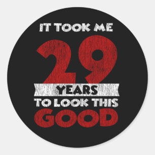 Vintage 29 Years Old Funny 29th Birthday Gift Classic Round Sticker