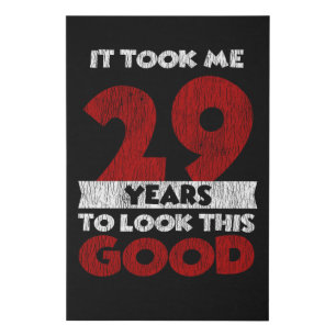 Vintage 29 Years Old Funny 29th Birthday Gift Faux Canvas Print