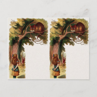 Vintage 2 Alice in Wonderland Illustration Postcard