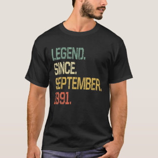 Vintage 30 Year Old Men Women Legend Since Septemb T-Shirt