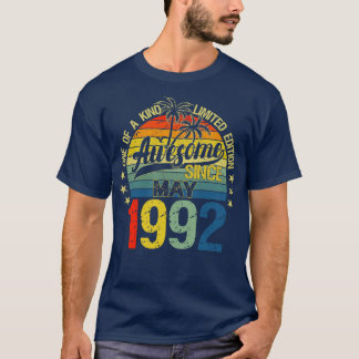 Vintage 30 Years Old May 1992 Decorations 30th Bir T-Shirt