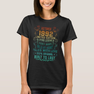 Vintage 30 Years Old October 1992 30th Birthday   T-Shirt
