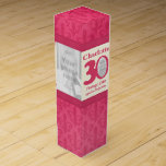 Vintage 30th Birthday name & photos custom box<br><div class="desc">Pink and cream ribbon and fleur-de-lis patterned girlie birthday gift box for wine, spirits or drinks. Reads Charlotte 30 Vintage 1989 aged to perfection, customize with your own birthday girls name vintage birth year and three photos of your choice, one in the 0 of 30 and the other two on...</div>