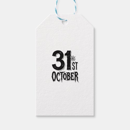 Vintage 31st October Halloween Typography Design_1 Gift Tags