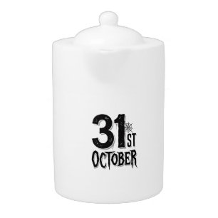 Vintage 31st October Halloween Typography Design_1 Teapot
