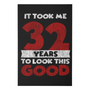 Vintage 32 Years Old Funny 32nd Birthday Gift Faux Canvas Print