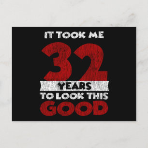 Vintage 32 Years Old Funny 32nd Birthday Gift Postcard