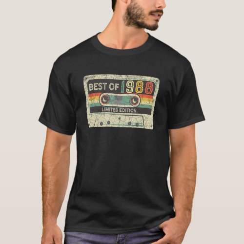 Vintage 34 Year Old Birthday Cassette Tape Best Of T_Shirt