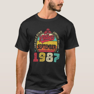 Vintage 35Th Birthday Awesome Since September 1987 T-Shirt
