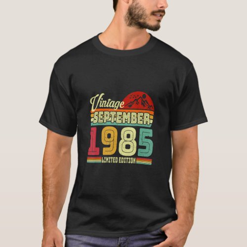 Vintage 37th Birthday Awesome Since September 1985 T_Shirt