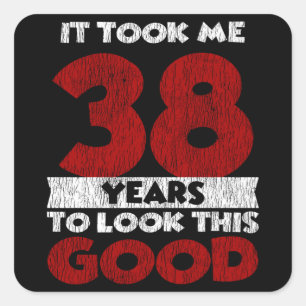Vintage 38 Years Old Funny 38th Birthday Gift Square Sticker