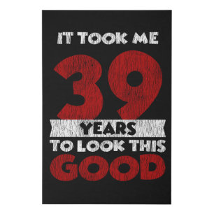 Vintage 39 Years Old Funny 39th Birthday Gift Faux Canvas Print