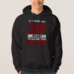 Vintage 39 Years Old Funny 39th Birthday Gift Hoodie