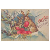 Vintage 3 Rabbits Easter Holiday Tissue Paper