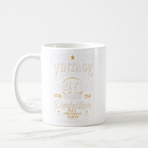 Vintage 40 Years Old Birthday Aged Perfectly Origi Coffee Mug