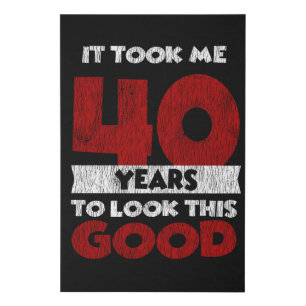 Vintage 40 Years Old Funny 40th Birthday Gift Faux Canvas Print