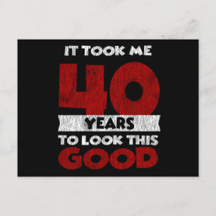 Vintage 40 Years Old Funny 40th Birthday Gift Postcard