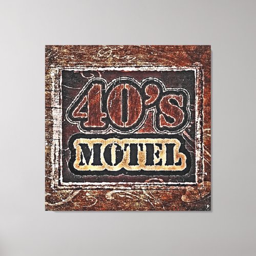 Vintage 40s Motel _ Wrapped Canvas