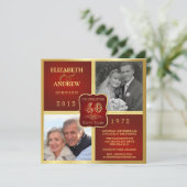 Vintage 40th Anniversary Fancy 2 Photo Invites (Standing Front)