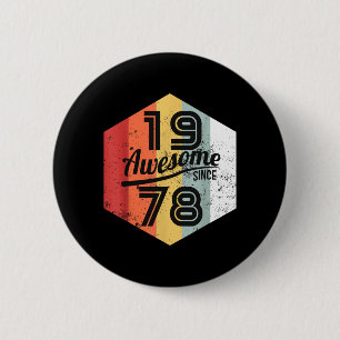 Vintage 40th Birthday Gift Clic Retro 1978 Button