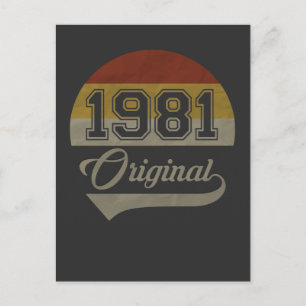 Vintage 40th birthday original 1981 man woman gift postcard