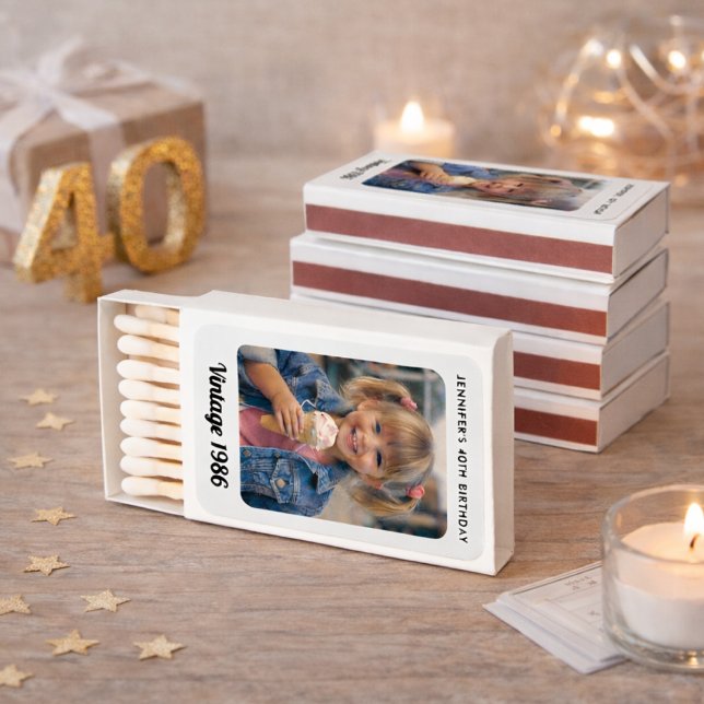 Vintage 40th Birthday Photo Matchbox Matchboxes (Creator Uploaded)