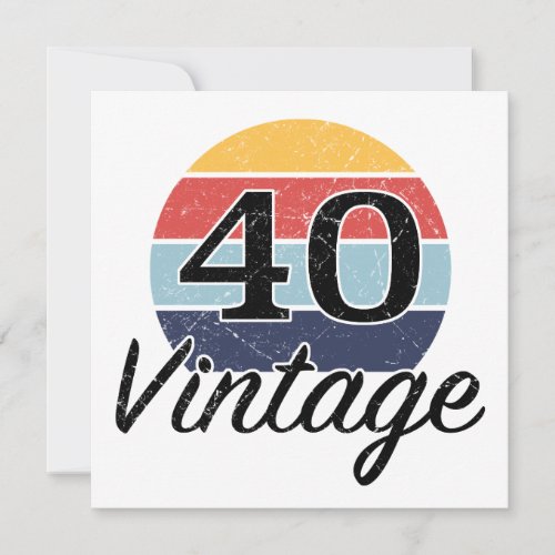 Vintage 40th Birthday Sunset