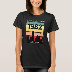 Vintage 40th Birthday T Shirt Retro 1982
