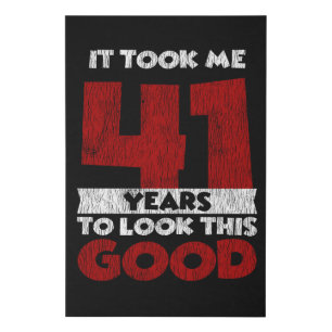 Vintage 41 Years Old Funny 41st Birthday Gift Faux Canvas Print