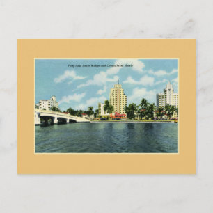 Vintage 41st street Bridge, hotels Miami Beach Postcard