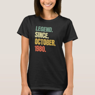 Vintage 42 Years Old Legend Since October 1980 T-Shirt