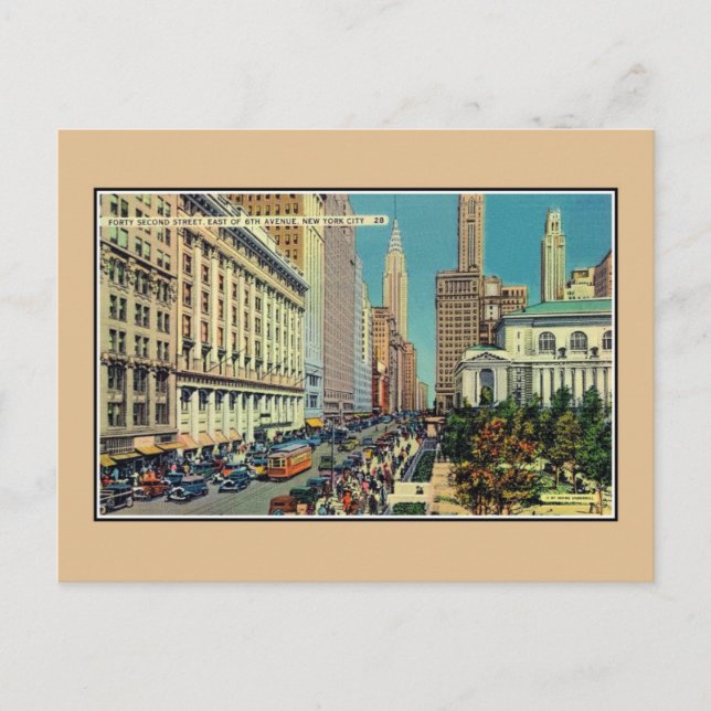 Vintage 42nd Street New York City Postcard (Front)