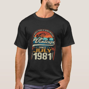 Vintage 43rd Birthday 43 Year Old Fishing Lovers J T-Shirt