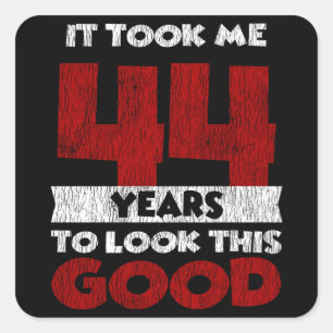 Vintage 44 Years Old Funny 44th Birthday Gift Square Sticker