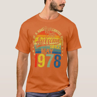 Vintage 44 Years Old May 1978 Decorations 44th Bir T-Shirt