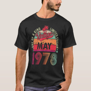 Vintage 44th Birthday Awesome Since May 1978 T-Shirt
