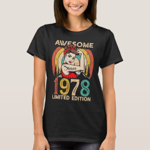 Vintage 44th birthday  for women  Awesome Since 19 T-Shirt