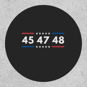 Vintage 45 47 48 Trump 2024 USA Flag President Patch