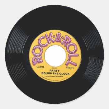 Vintage 45 Rpm Record Classic Round Sticker by paul68 at Zazzle