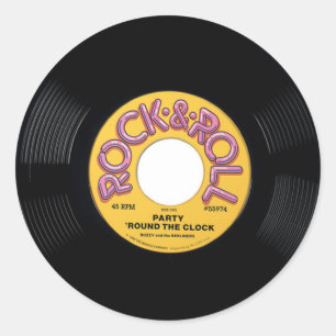 Vintage 45 rpm record classic round sticker
