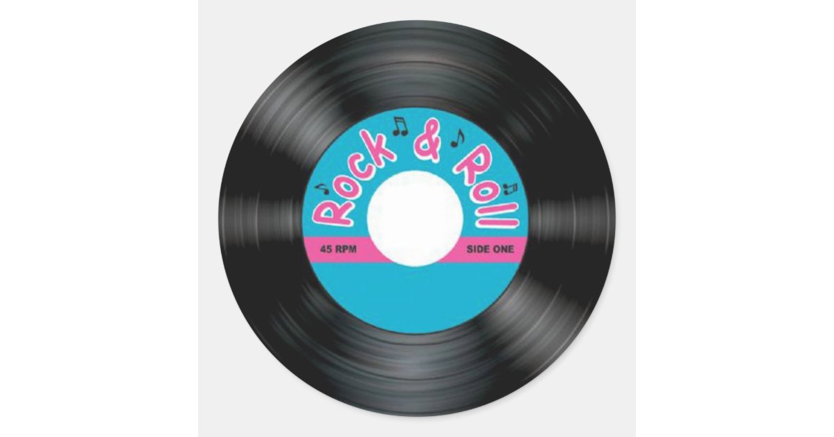 Vintage 45 rpm record classic round sticker | Zazzle