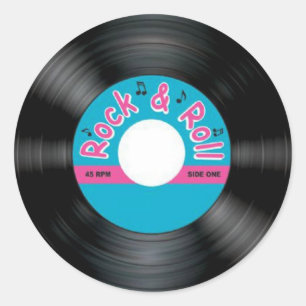Vintage 45 rpm record classic round sticker