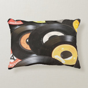 Vintage 45rpm Records Accent Pillow