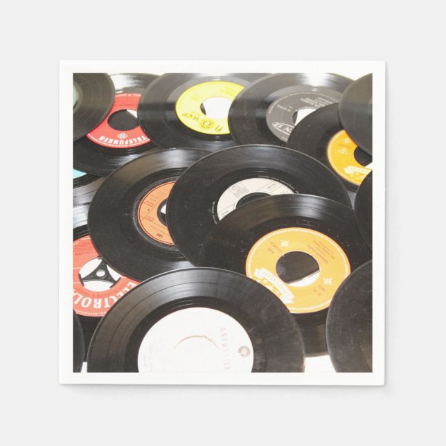 Vintage 45rpm Records Paper Napkins (Front)