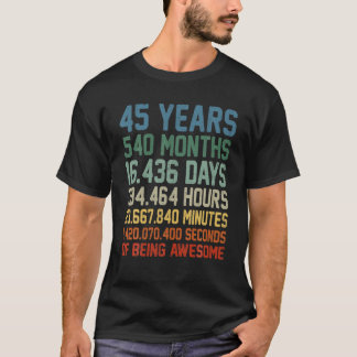 Vintage 45Th Birthday 45 Years Old Being Awesome A T-Shirt